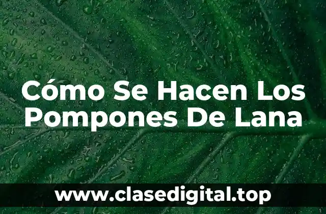 Materiales Necesarios para Hacer Pompones de Lana