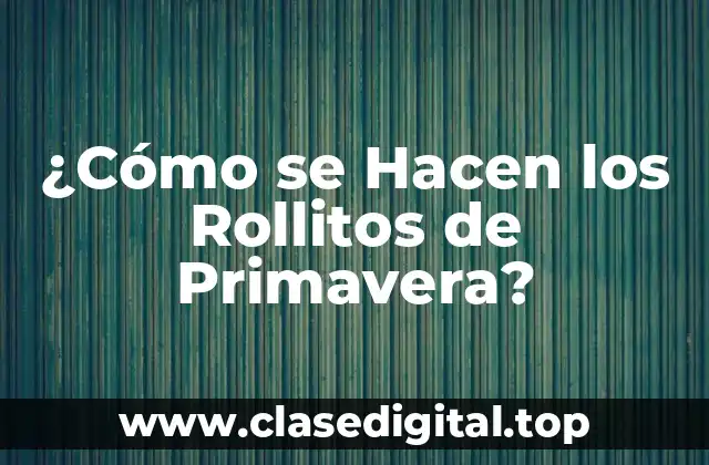 ¿Cómo se Hacen los Rollitos de Primavera?