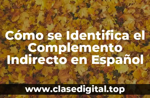 ¿Qué es el Complemento Indirecto?