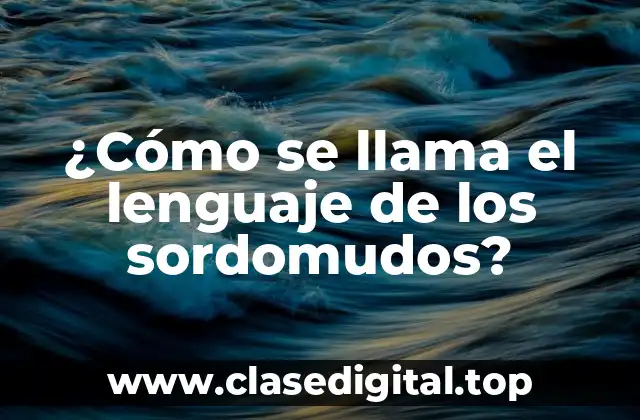 ¿Cómo se llama el lenguaje de los sordomudos?