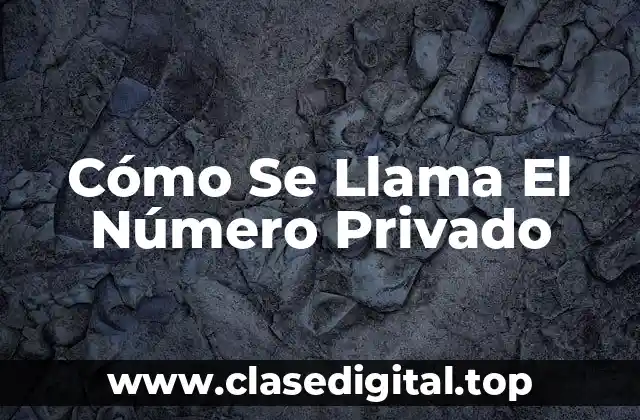 ¿Qué Es Un Número Privado?