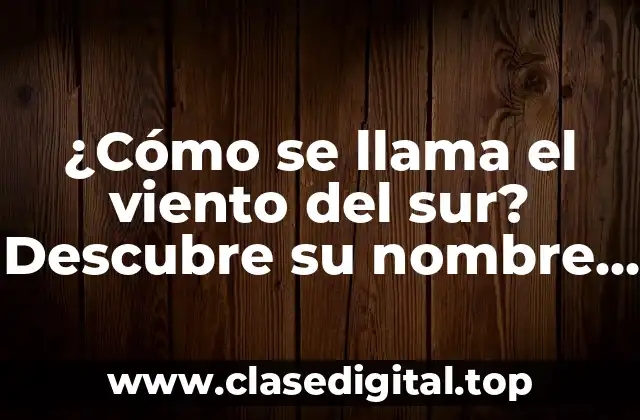 Definición y características del viento del sur