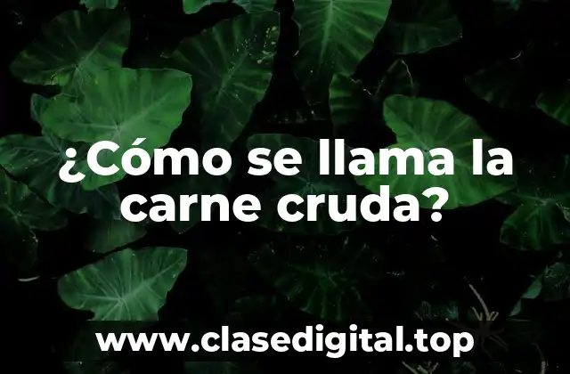 ¿Cómo se llama la carne cruda?