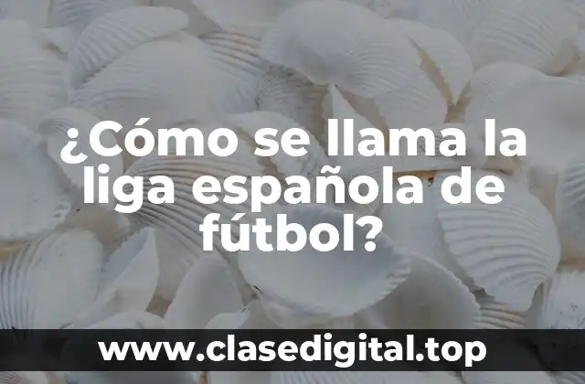 ¿Cómo se llama la liga española de fútbol?