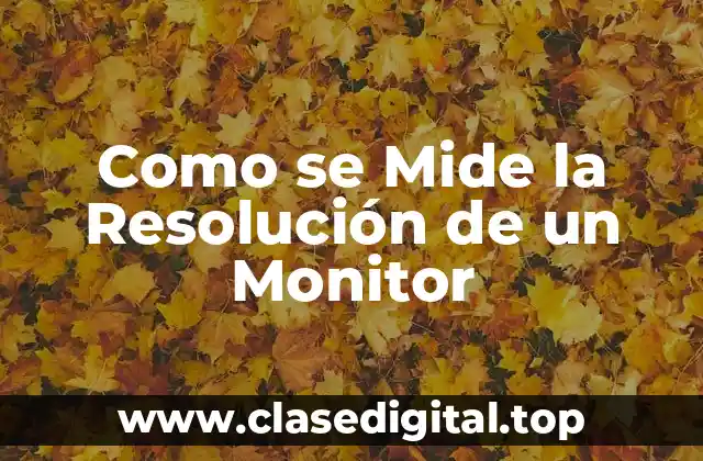 ¿Qué es la Resolución de un Monitor?