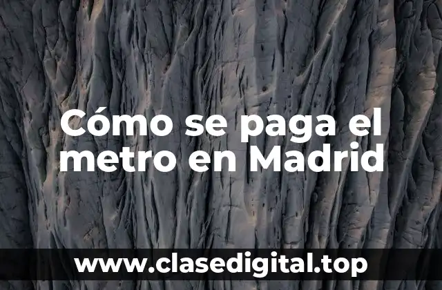 Cómo se paga el metro en Madrid
