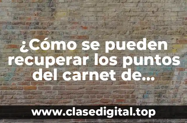 ¿Cómo se pueden recuperar los puntos del carnet de conducir?