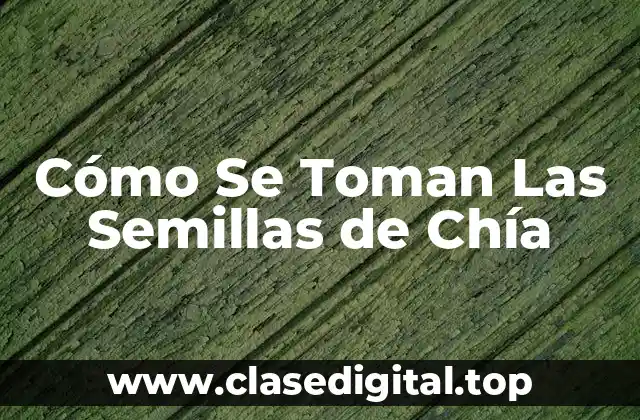 Cómo Se Toman Las Semillas de Chía