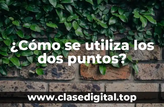 ¿Cómo se utiliza los dos puntos?