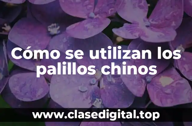 Cómo se utilizan los palillos chinos
