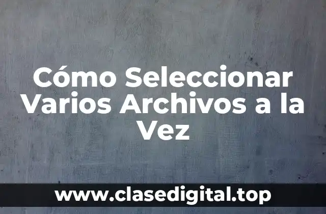 Cómo Seleccionar Varios Archivos a la Vez