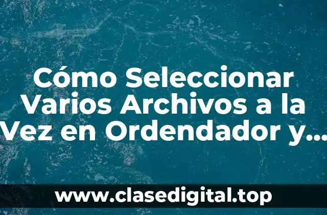 Cómo Seleccionar Varios Archivos a la Vez en Ordendador y Dispositivos Móviles