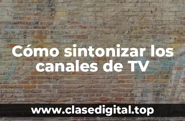 Cómo sintonizar los canales de TV