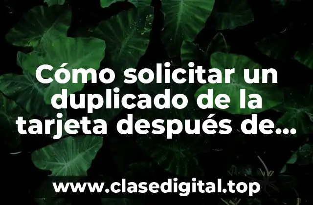 Cómo solicitar un duplicado de la tarjeta después de un robo o pérdida