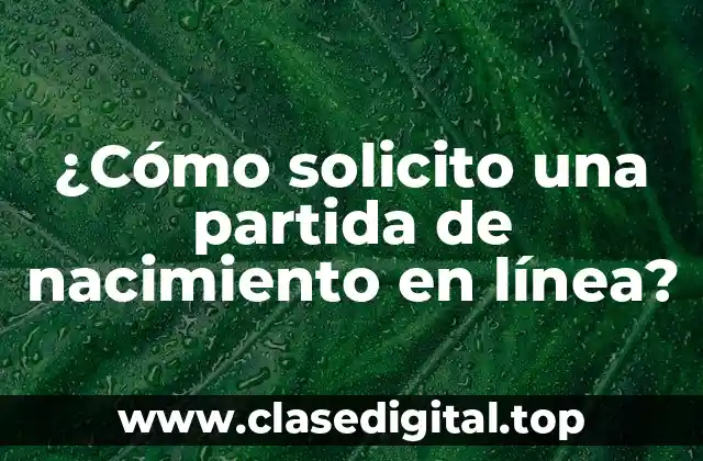 ¿Cómo solicito una partida de nacimiento en línea?
