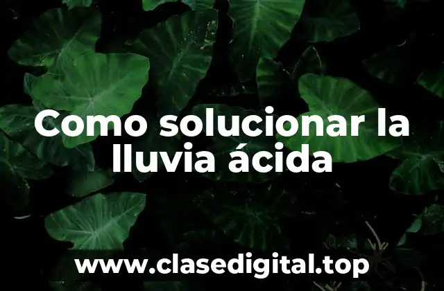 Como solucionar la lluvia ácida