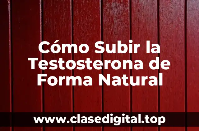 Cómo Subir la Testosterona de Forma Natural