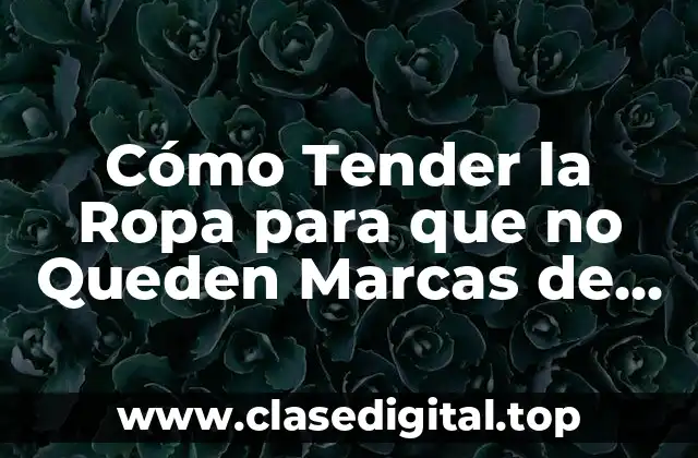 Cómo Tender la Ropa para que no Queden Marcas de Planchado