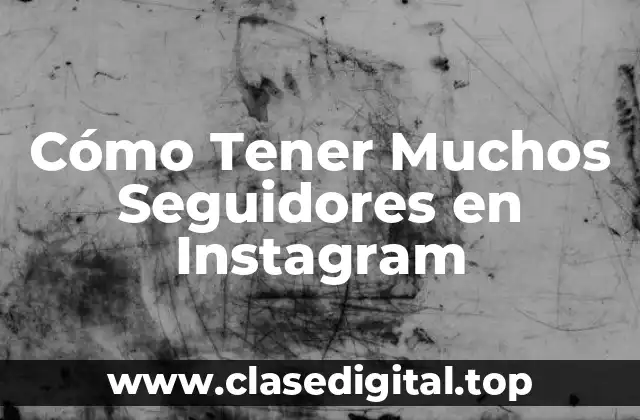 Cómo Tener Muchos Seguidores en Instagram