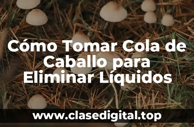 Cómo Tomar Cola de Caballo para Eliminar Líquidos