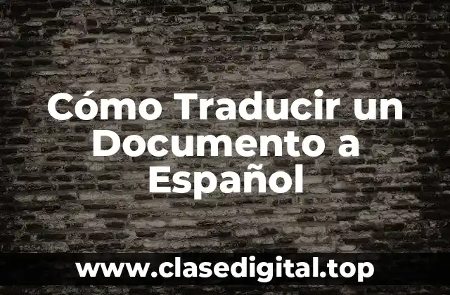 Cómo Traducir un Documento a Español
