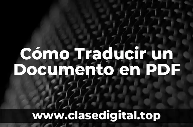 Cómo Traducir un Documento en PDF