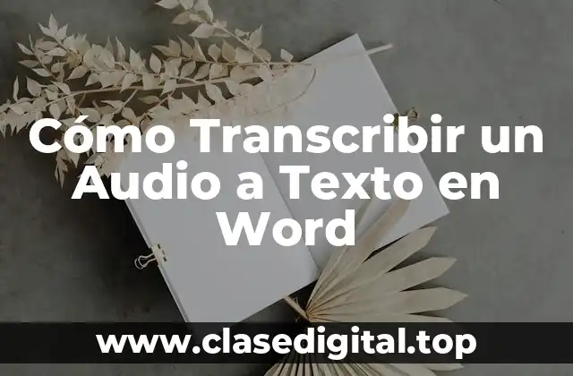 Cómo Transcribir un Audio a Texto en Word