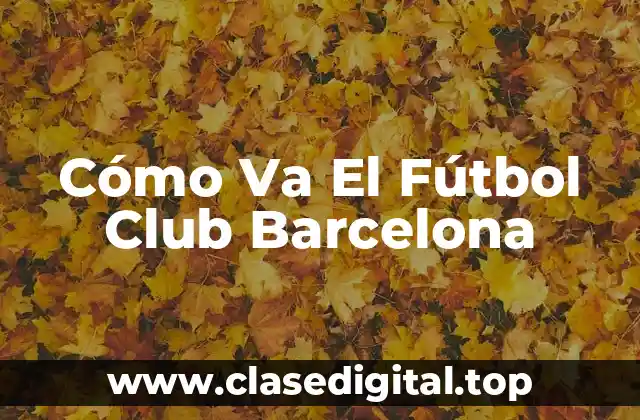 Cómo Va El Fútbol Club Barcelona