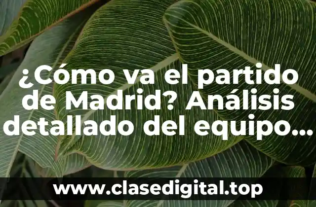 ¿Cómo va el partido de Madrid? Análisis detallado del equipo blanco