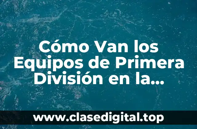 Cómo Van los Equipos de Primera División en la Temporada Actual