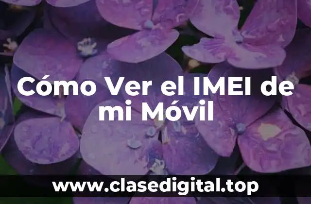 Cómo Ver el IMEI de mi Móvil