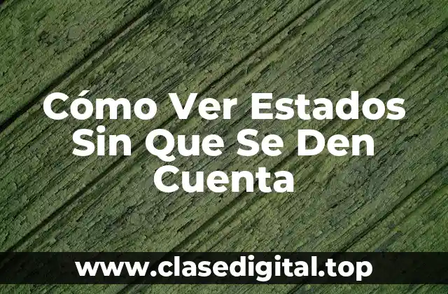 Cómo Ver Estados Sin Que Se Den Cuenta