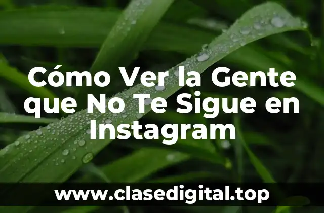 Cómo Ver la Gente que No Te Sigue en Instagram
