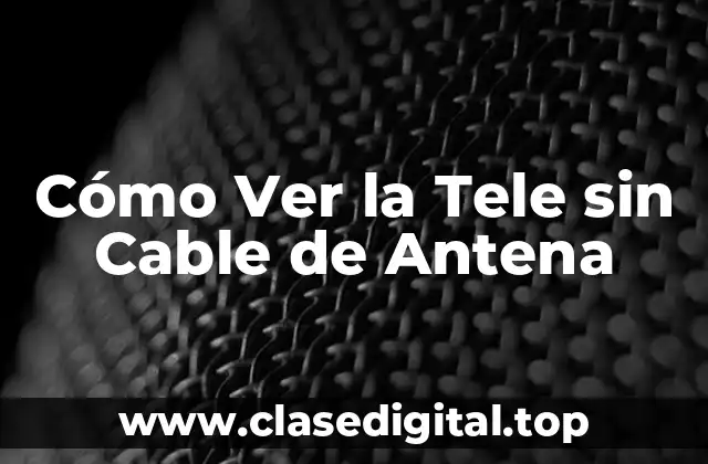 Cómo Ver la Tele sin Cable de Antena