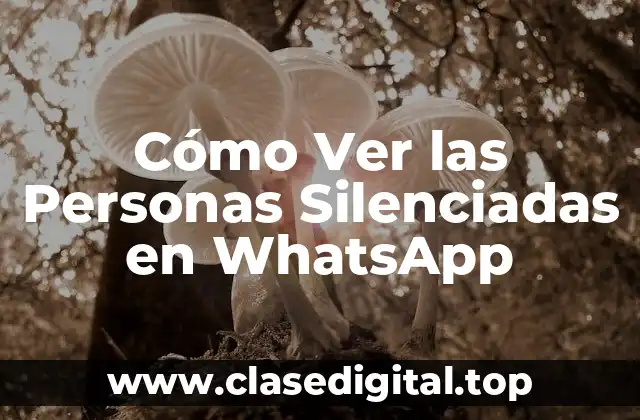 Cómo Ver las Personas Silenciadas en WhatsApp