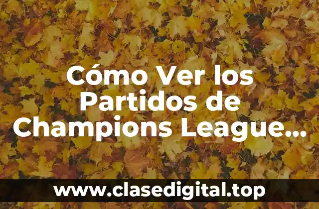 ¿Cuáles Son los Canales de Televisión que Transmiten la Champions League?