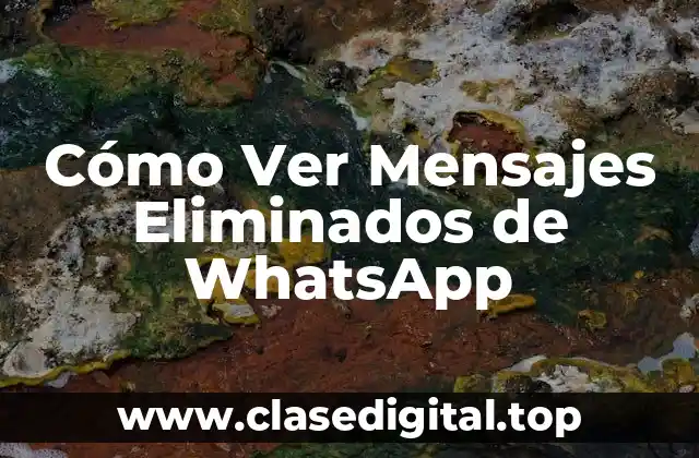 Cómo Ver Mensajes Eliminados de WhatsApp