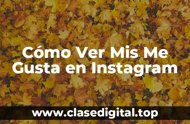 Cómo Ver Mis Me Gusta en Instagram