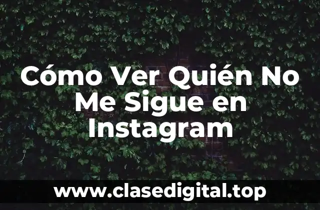 Cómo Ver Quién No Me Sigue en Instagram