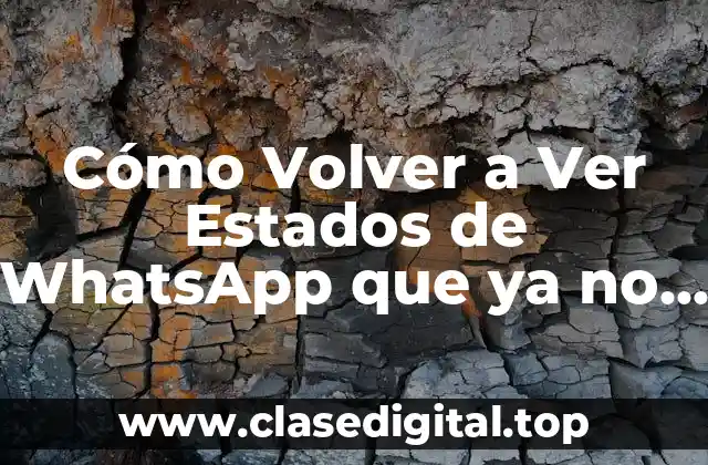 Cómo Volver a Ver Estados de WhatsApp que ya no Están Disponibles