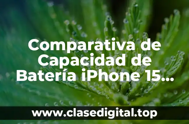 Comparativa de Capacidad de Batería iPhone 15 Pro Max
