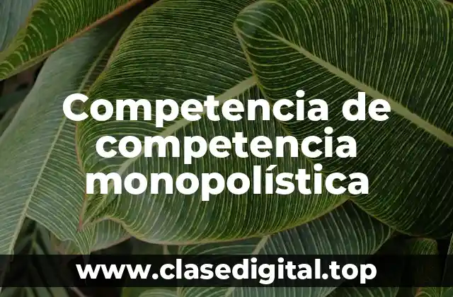 Competencia de competencia monopolística