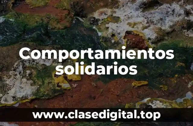 Comportamientos solidarios