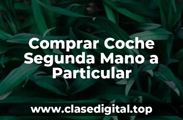 Comprar Coche Segunda Mano a Particular