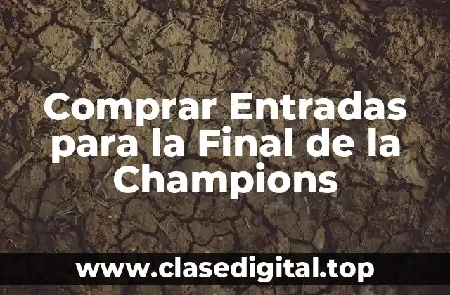 Comprar Entradas para la Final de la Champions