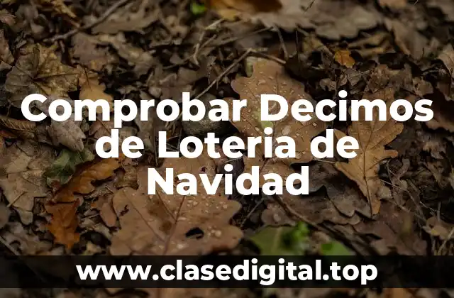 Comprobar Decimos de Loteria de Navidad