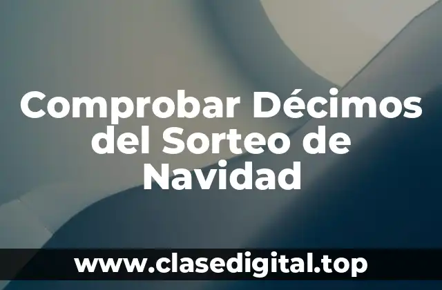 Comprobar Décimos del Sorteo de Navidad