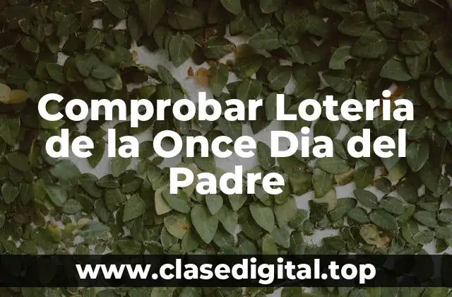 Comprobar Loteria de la Once Dia del Padre