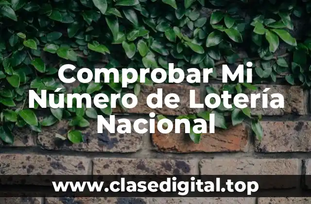 Comprobar Mi Número de Lotería Nacional