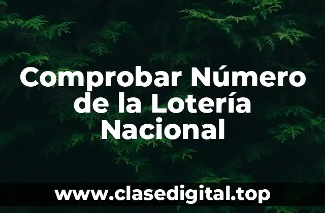 Comprobar Número de la Lotería Nacional